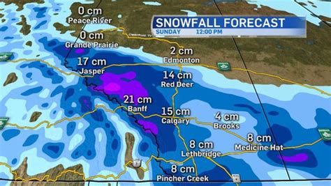 Snowfall Warnings And Watches In Effect In Many Areas Of Alberta Ctv News