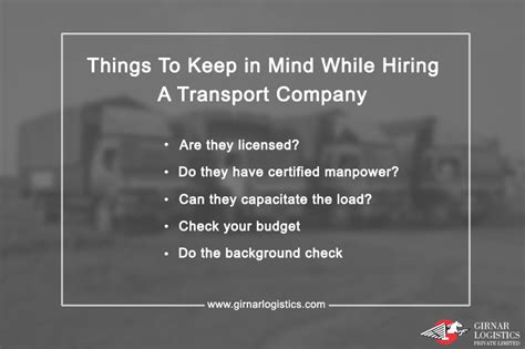 Girnarlogistics 5 Things To Keep In Mind While Hiring A
