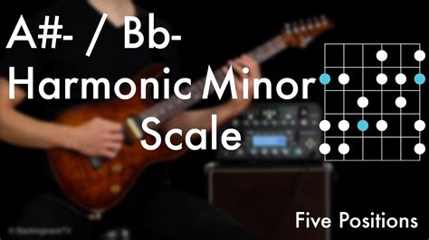 A Bb Harmonic Minor Scale Five Positions Youtube