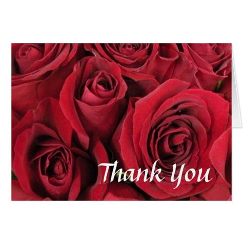 Red Roses Thank You Card Zazzle
