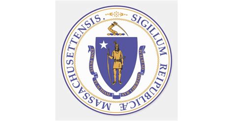 Massachusetts State Seal Classic Round Sticker Zazzle