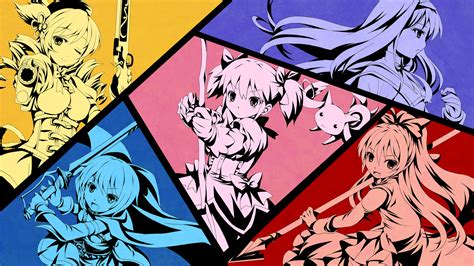 Mahou Shoujo Madoka Magica Anime Girls Collage Anime 1920x1080