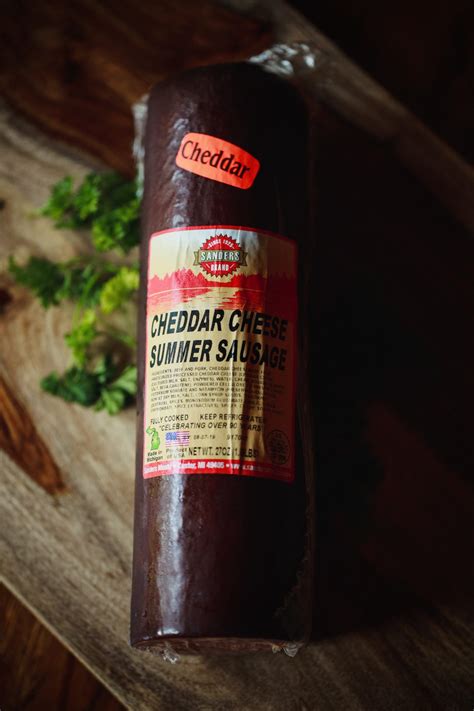 Cheddar Cheese Summer Sausage 27oz Sanders Meats