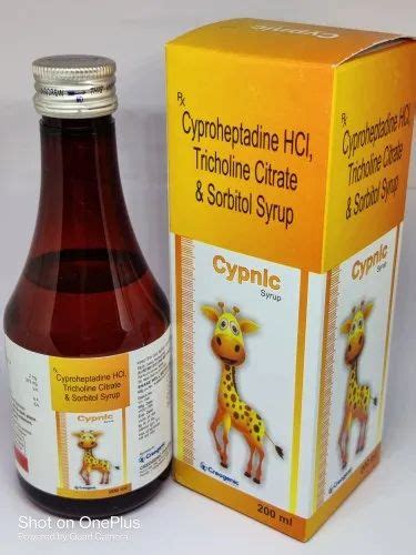 Cypnic Cyproheptadine 2 Mg Tricholine 275 Mg Sorbitol Syrup For