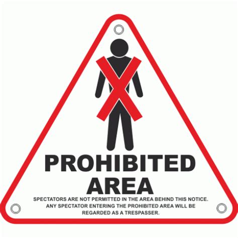Restricted and prohibited are two words in english language that are enough to confuse non we often see a list of restricted and prohibited firearms, restricted entry doorways, restricted imports, and. Prohibited Area Sign | Motor sport Signs | Safety Signs ...