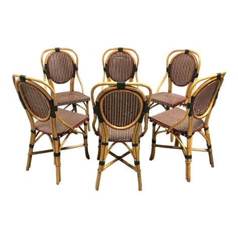 Bistro set ikea, french bistro folding table and chairs. French Bistro Chairs Bamboo Rattan—Set of 6 | Chairish