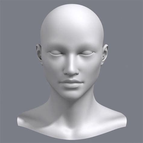 3d Asian Female Head Model