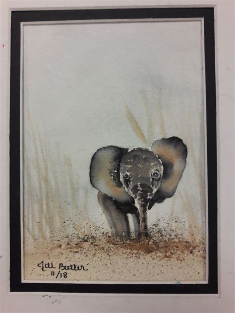Baby Elephant Watercolor Paintings Painting Art