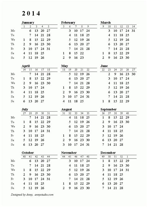 Calendar With Weeks Count Example Calendar Printable