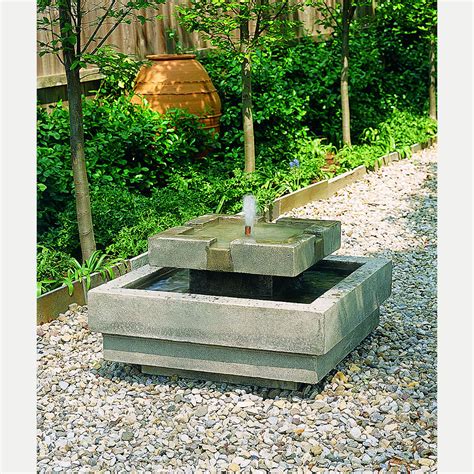 Square Modern Escala Outdoor Water Fountain Kinsey Garden Decor