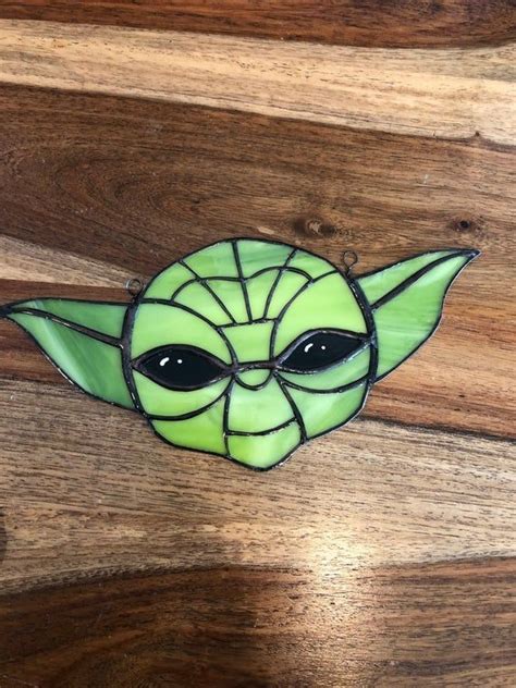 Baby Yoda Stained Glass Sun Catcher Unique Hand Made T Etsy In