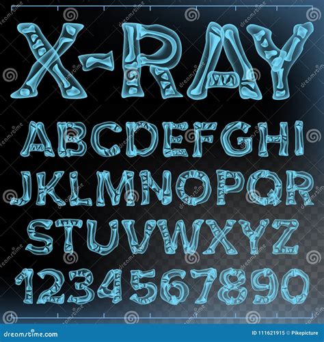 X Ray Font Vector Transparent Roentgen Alphabet Radiology 3d Scan