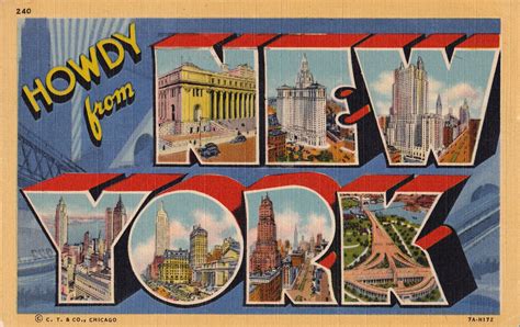 Large Letter Postcard City Postcard Vintage New York Postcard
