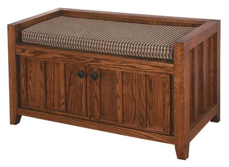 amish mission solid wood bench upholstered cushion bedroom