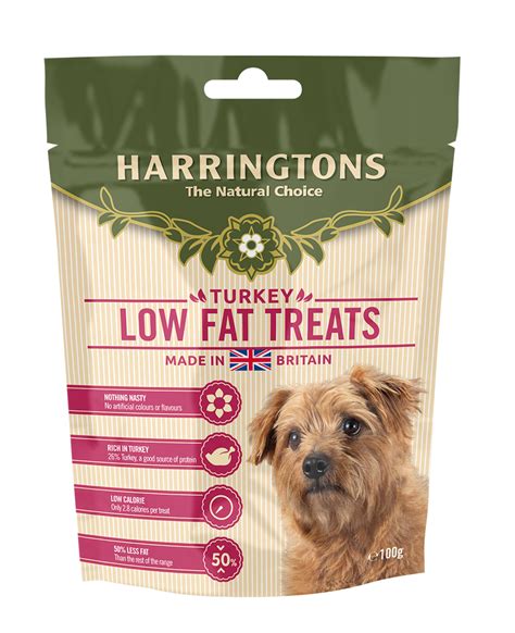The low fat dog foods below have been selected by our research team because they each meet the following 3 guidelines Treats - Harringtons for Healthy Pets