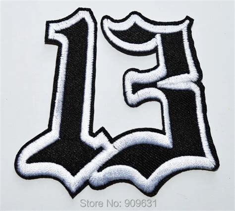 Embroidered Iron On Patch Lucky 13 Thirteen Number Motocycle T Shirt Free Ship Patches