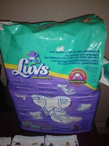 Vintage Luvs Plastic Ultra Leakguards Barney Diapers Size 2 From 1999