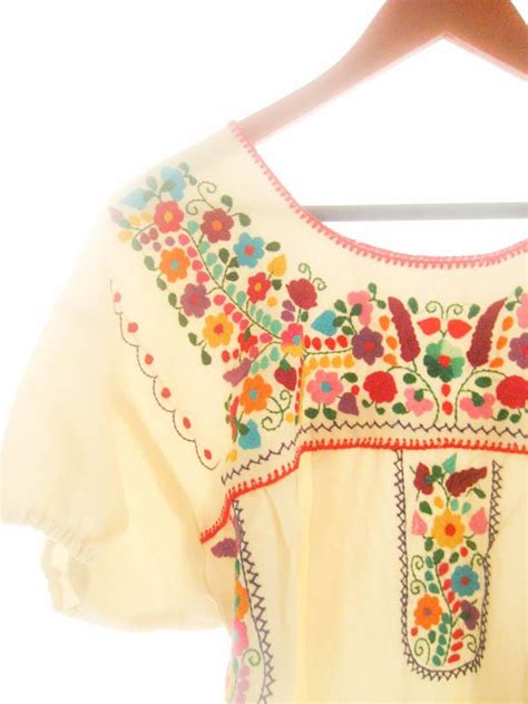 Handmade Mexican Dress From Aida Coronado Floral Mexican Embroidered Dress Aida Coronado Store