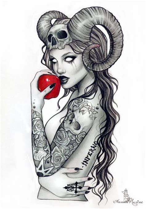 Poison Fantasy Gothic Dark Demon Tattoo Artprint Etsy
