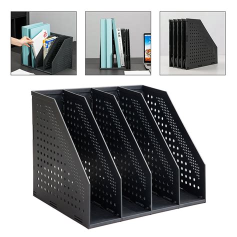 Deli Collapsible Magazine File Holder With 4 Vertical Compartments