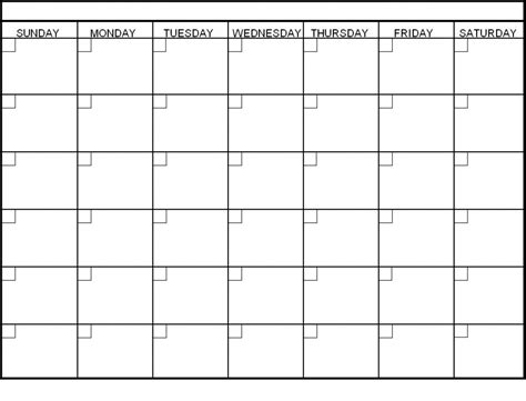 Blank Calendar 4 Weeks Working Calendar