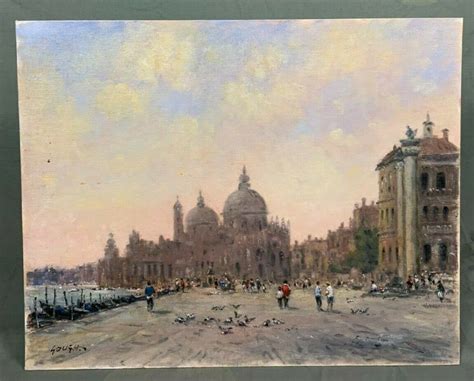 Venice Oil Painting A View Towards San Marco From Riva Degli Schiavoni