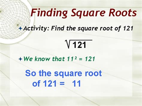 Notes Squares Square Roots Part I Perfect Squares