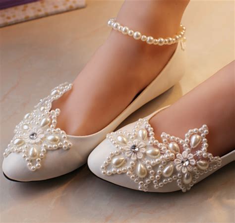 Wedding Shoeslace Bridal Shoeswhiteivory Wedding Pearl Ankle Strap