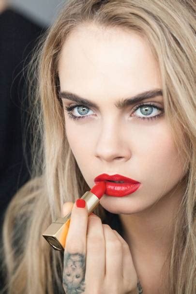 Cara Delevingne Ysl Rouge Pur Couture Lips And Nails British Vogue