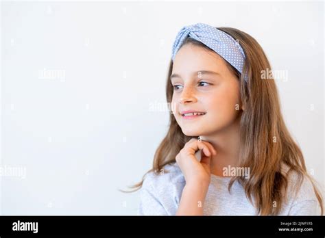 Curious Child Portrait Kid Fashion Inspired Girl Stock Photo Alamy