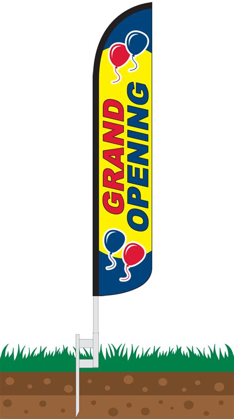 Grand Opening Wind Free Feather Flag