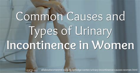 Urinary Incontinence In Women Common Causes And Types