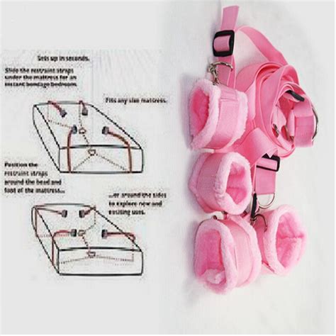 Elegant Pink Stuffed Women Bed Bondage Restraints Belt Sex Products In