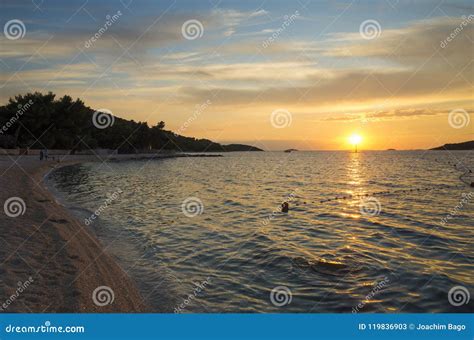 Beautiful Sunset At Adriatic Sea In Croatia Europe Stock Image Image