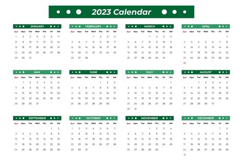 2023 Calendar Vector Printable Calendar 2023