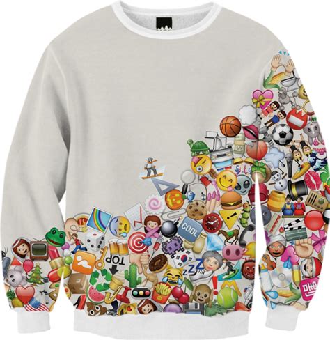 Shop Emoji Sweatshirt Ribbed Sweatshirt By Seema Hamid Print All Over Me