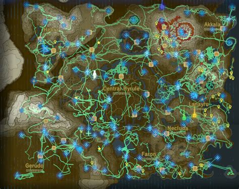 Map Of All Shrines Zelda Botw