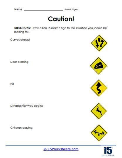 Road Signs Worksheets 15