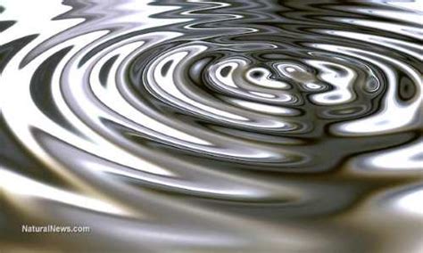 Close Up Liquid Mercury Drop Waves