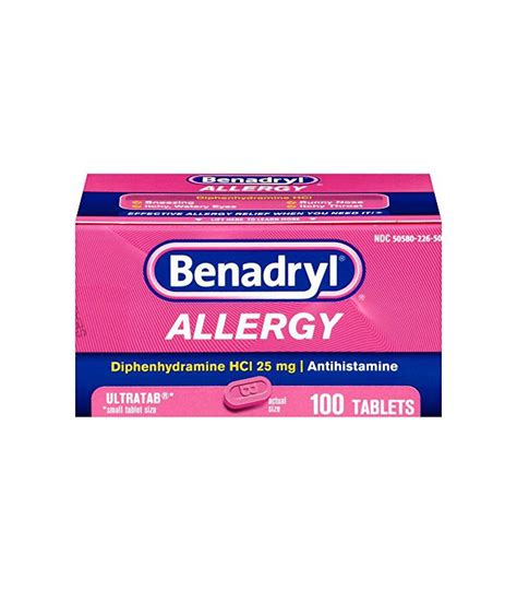 Benadryl Allergy Ultratab Tablets 100 Count