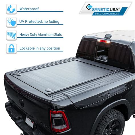 Syneticusa Retractable Hard Tonneau Cover For 2019 2022 Ram 1500 With
