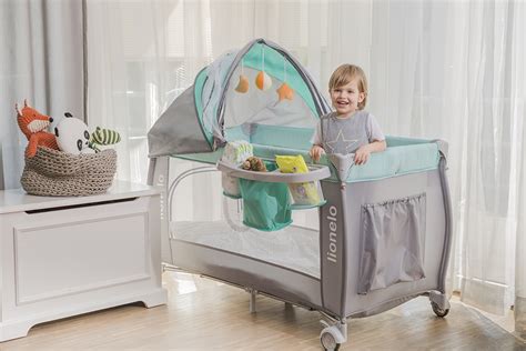 Babybay kinderbett all in one. Lionelo Sven Plus in blau grau Kinder Baby Reisebett mit ...