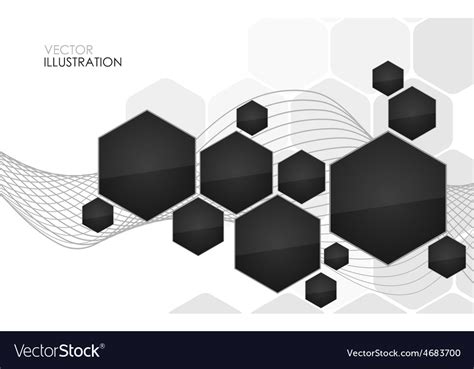 Abstract Black Hexagon Royalty Free Vector Image