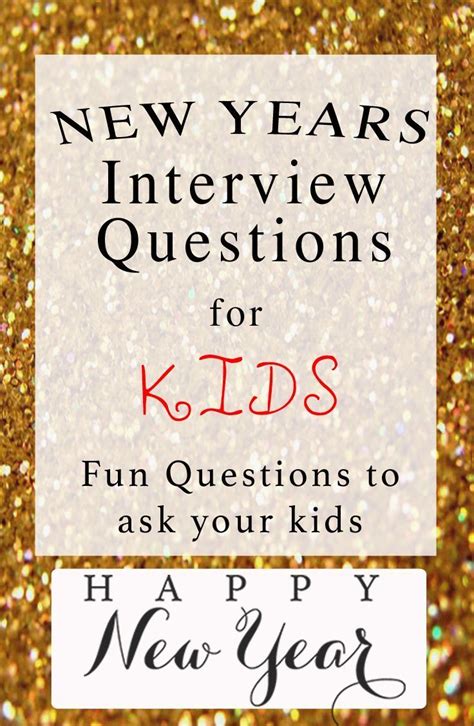 New Years Kids Interview Questions Kids New Years Eve New Years Eve