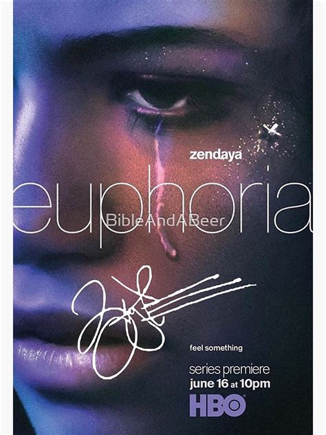 Zendaya Signed Euphoria Poster Photographic Print For Sale By