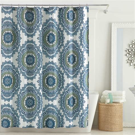 Anthology Bungalow Shower Curtain In Teal Teal Shower Curtains 96
