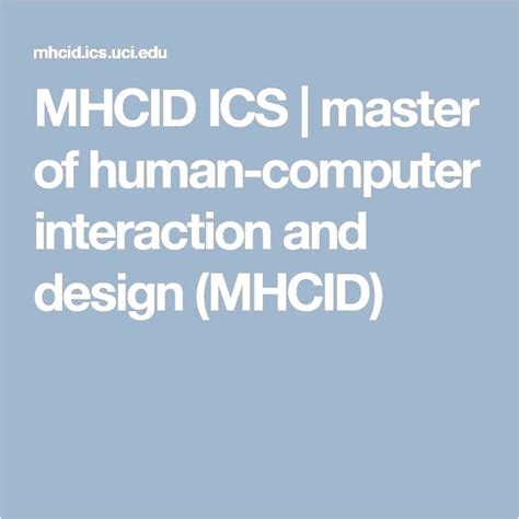 Mhcid Ics Master Of Human Computer Interaction And Style Mhcid Tropos