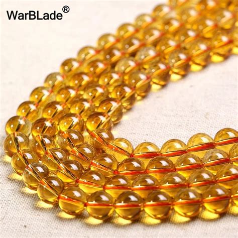 Buy Warblade Natural Stone Citrine Beads Round Yellow