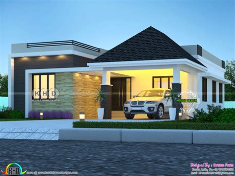 3 Bedrooms 1644 Sqft Single Floor Modern Home Design Kerala Home