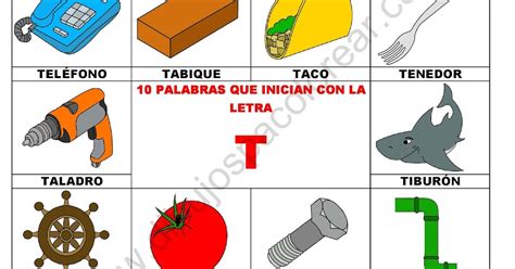 10 Palabras U Objetos Que Inician Con La Letra T